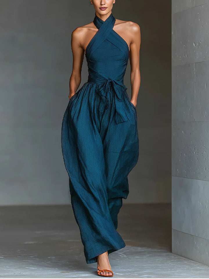 Alora | Halter Wide-Leg Jumpsuit