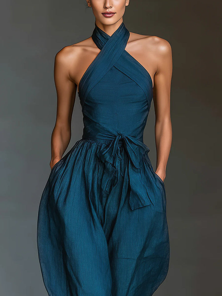 Alora | Halter Wide-Leg Jumpsuit