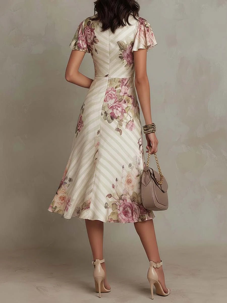 Elizabeth | Vintage Floral Midi Dress