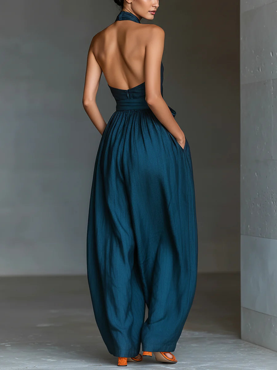 Alora | Halter Wide-Leg Jumpsuit