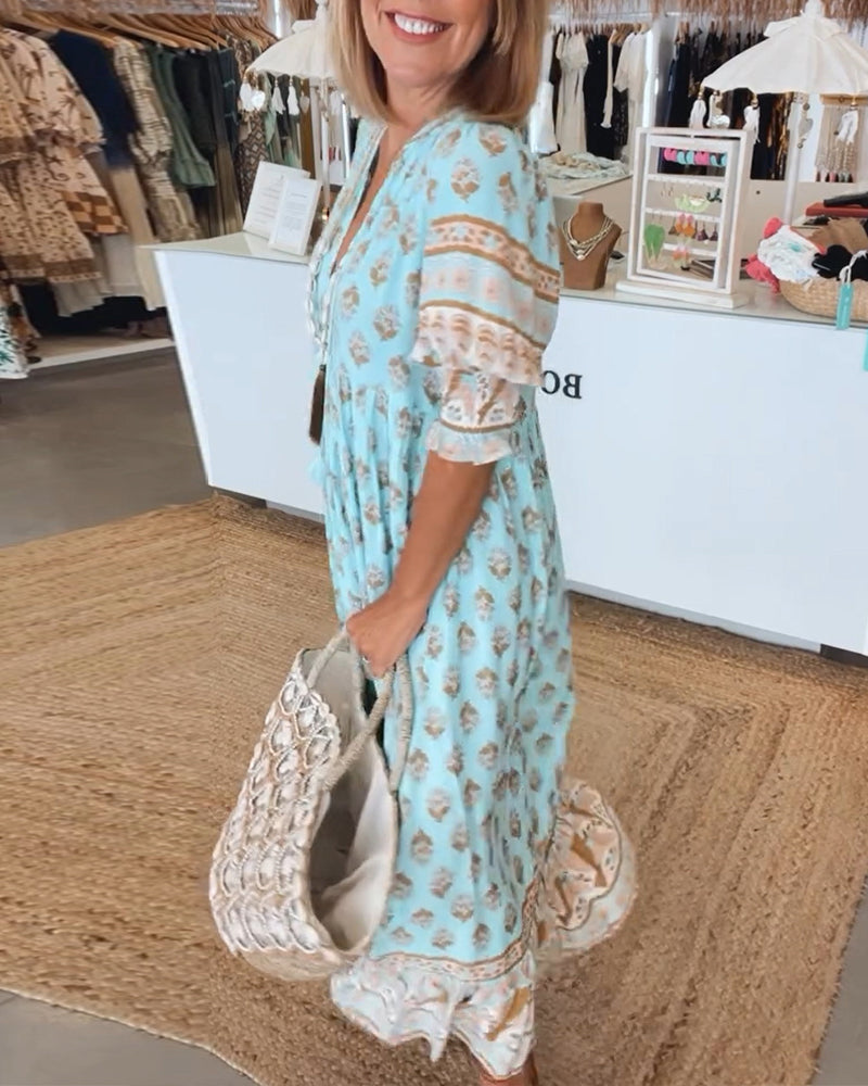Flowing bohemian dress