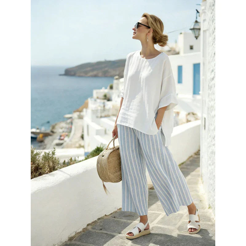 White and Blue Stripes / 5XL