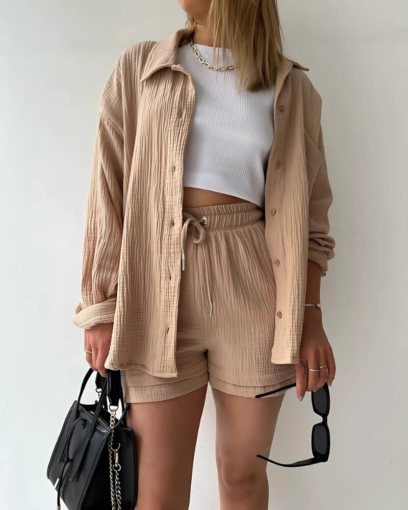 Kaelani – Button-Up Shorts Set