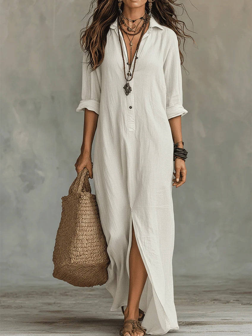 Aveline | Loose-Fitting Maxi Dress with Buttons