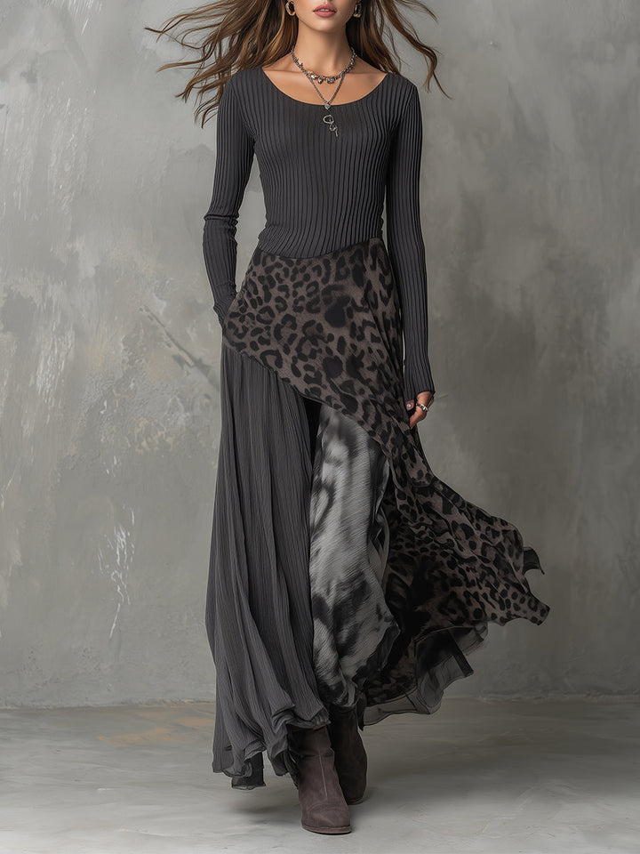 Martina | Leopard Maxi bohemian-style dress