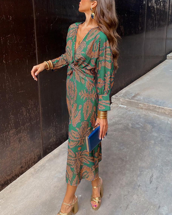 Vera | Vintage Print Midi Dress