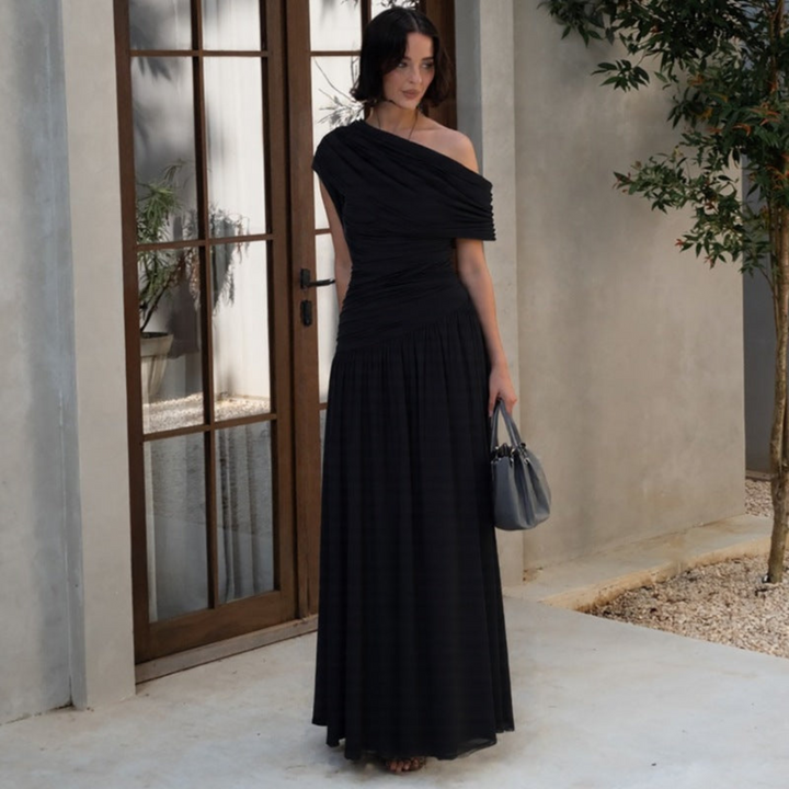 Shina | Elegant One Shoulder Evening Maxi Dress
