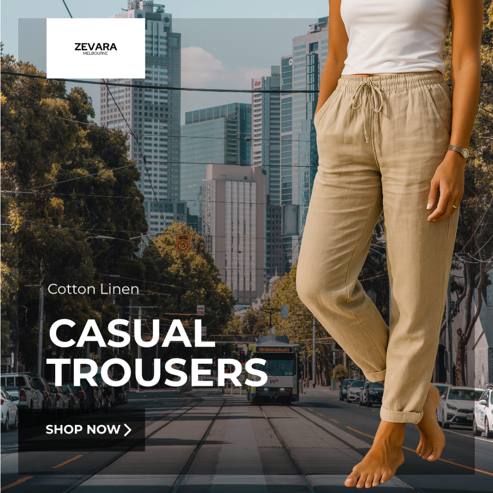 Elisse | Cotton Linen Casual Trousers