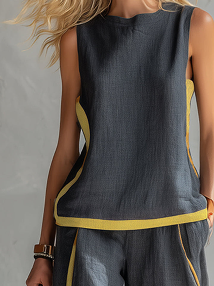 Lydia | Contrast Vest & Trouser Set