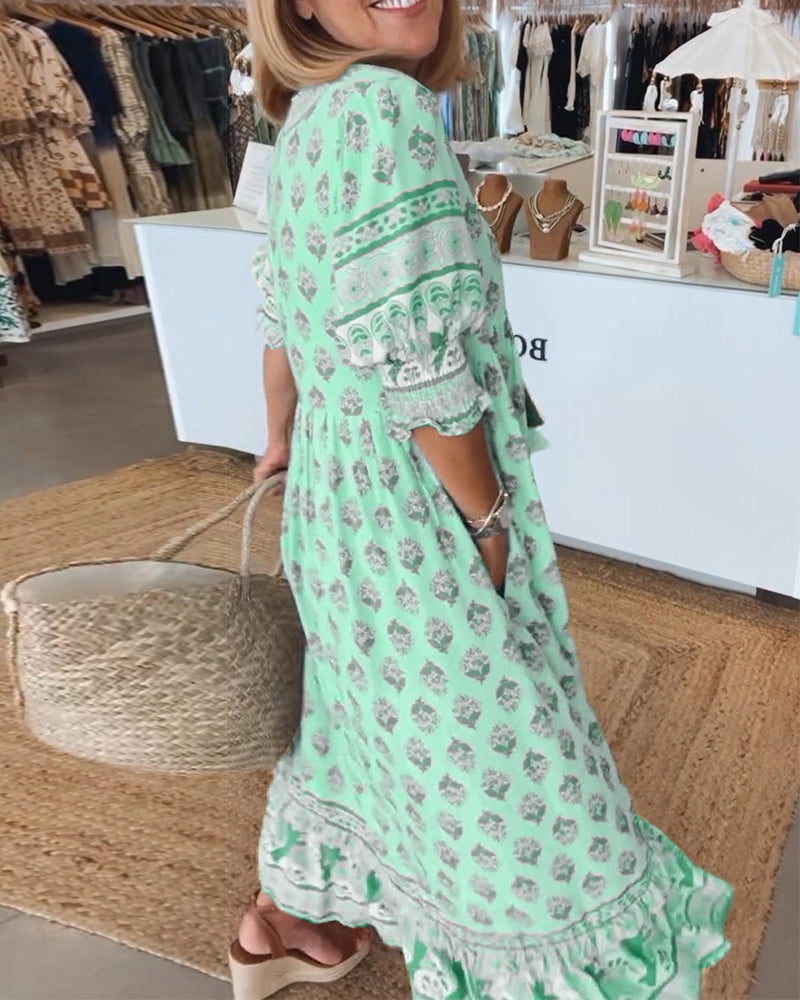 Flowing bohemian dress