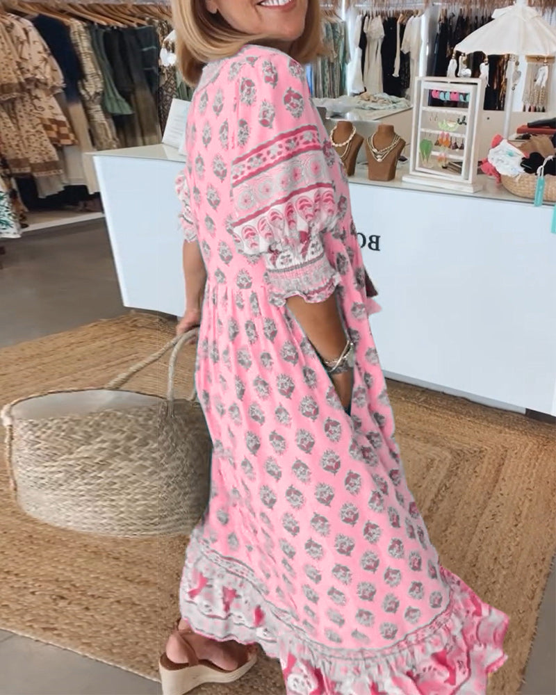 Flowing bohemian dress