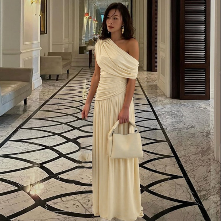 Shina | Elegant One Shoulder Evening Maxi Dress
