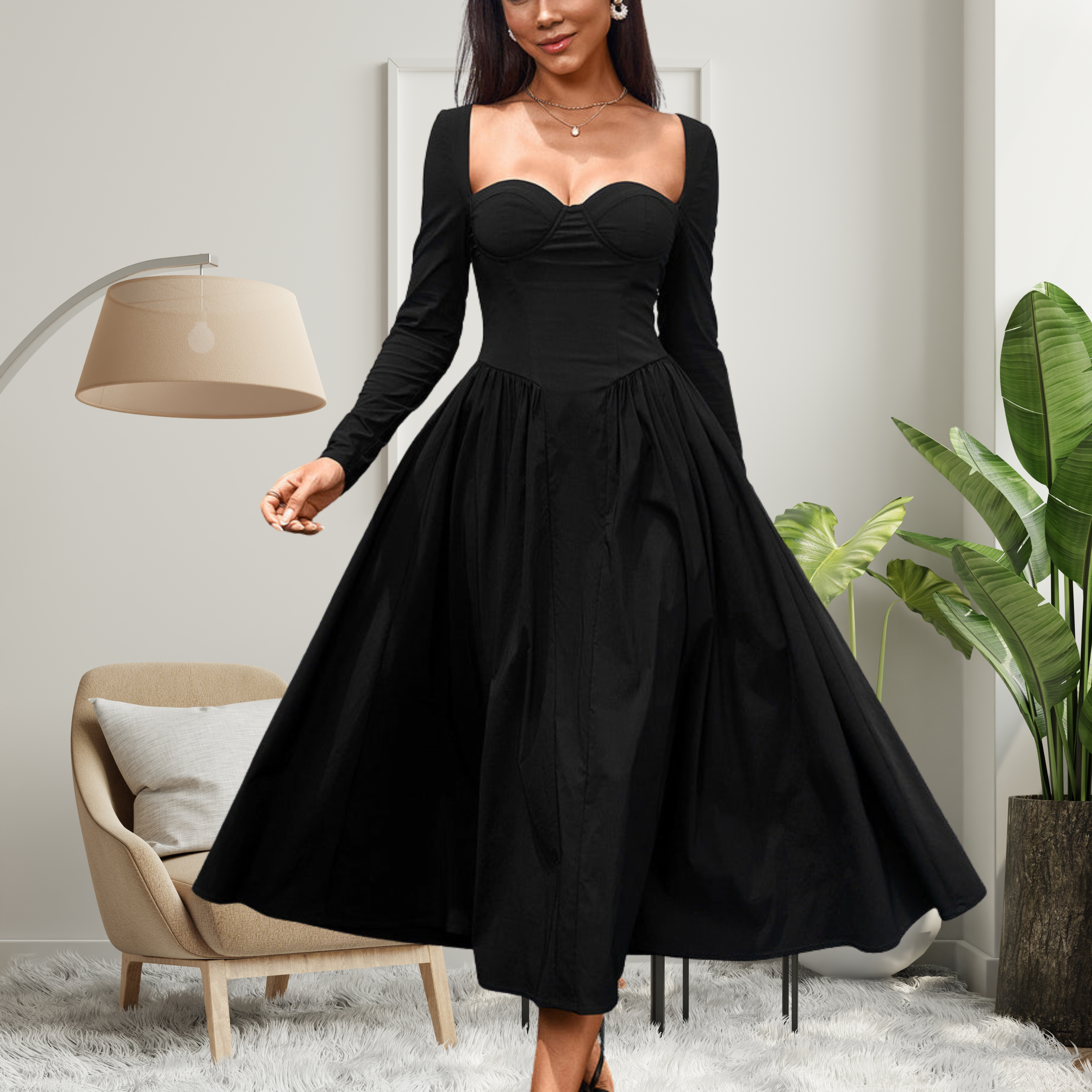Black / UK 12-14 (L)