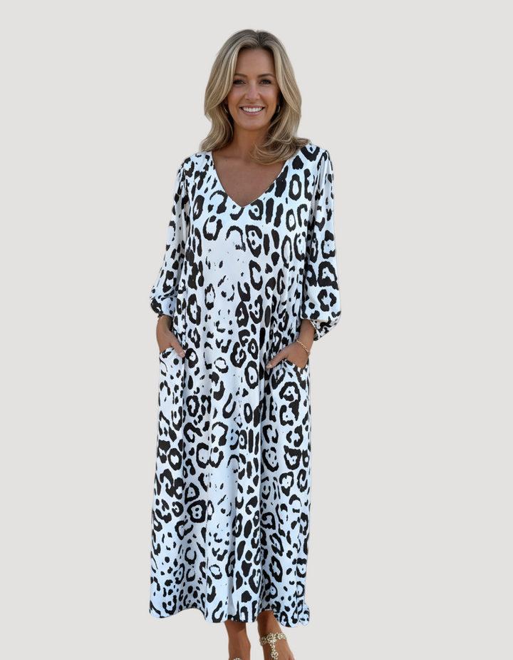 Summer dress with leopard print