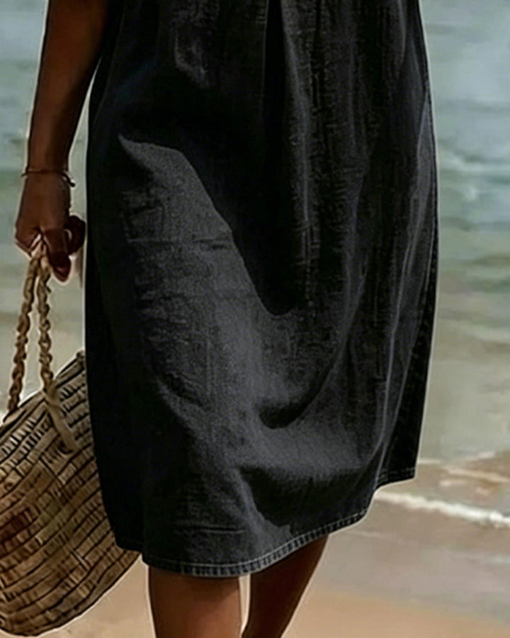 Edwina | Ruffle Sleeve Denim Dress