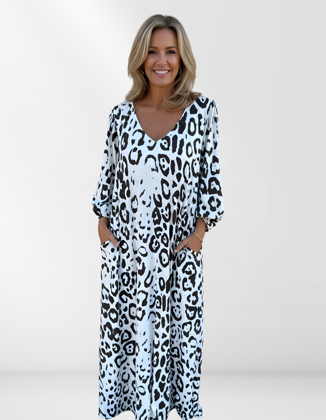 Summer dress with leopard print