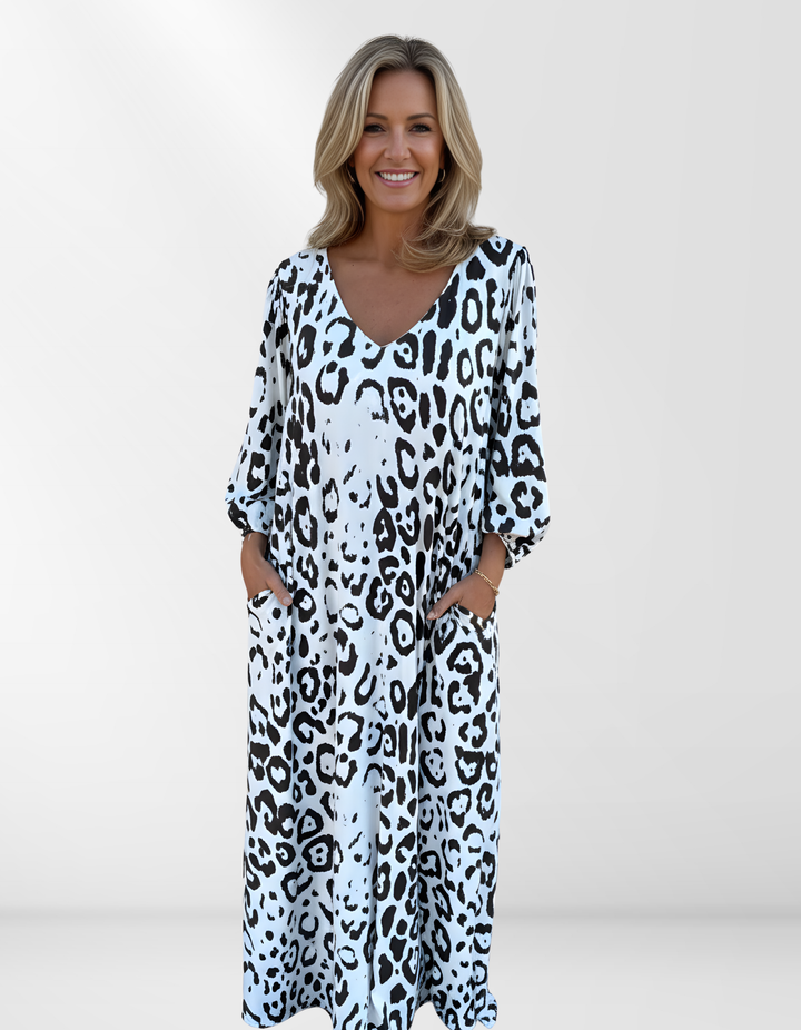 Summer dress with leopard print