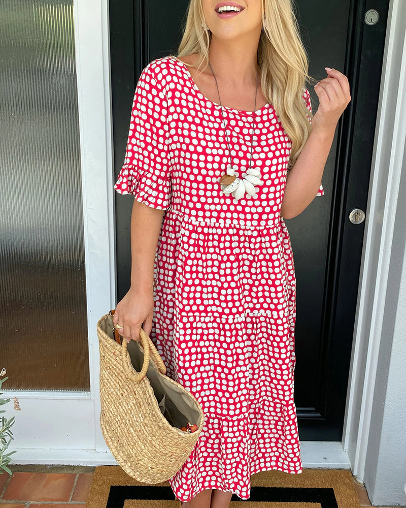 Feminine polka dot summer dress