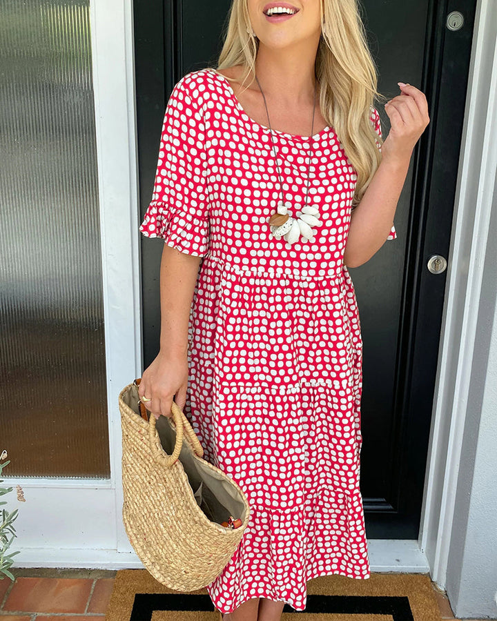 Feminine polka dot summer dress