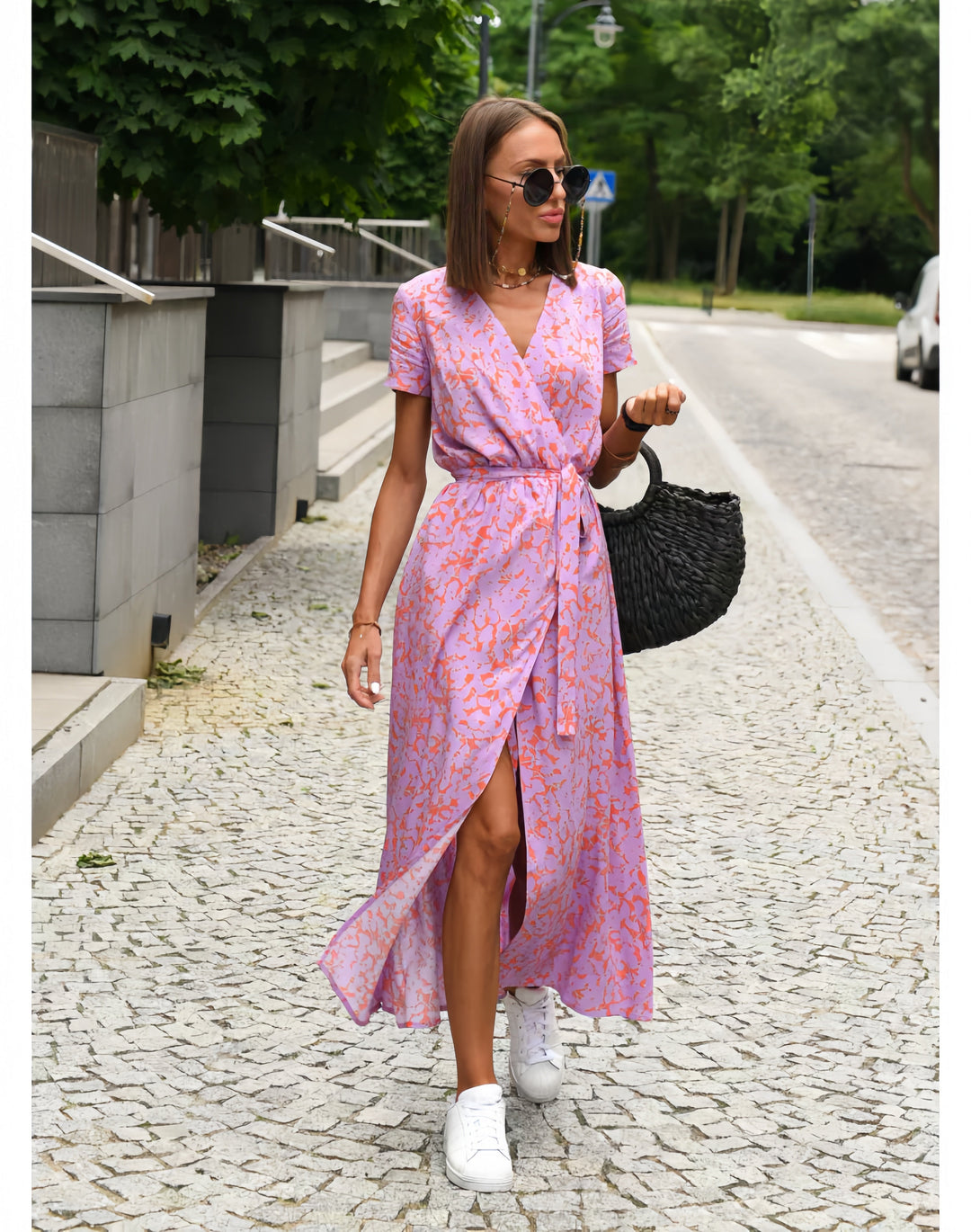 Camille | Elegant V-Neck Wrap Dress