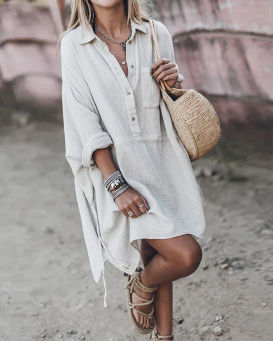 Chic boho shirt dress
