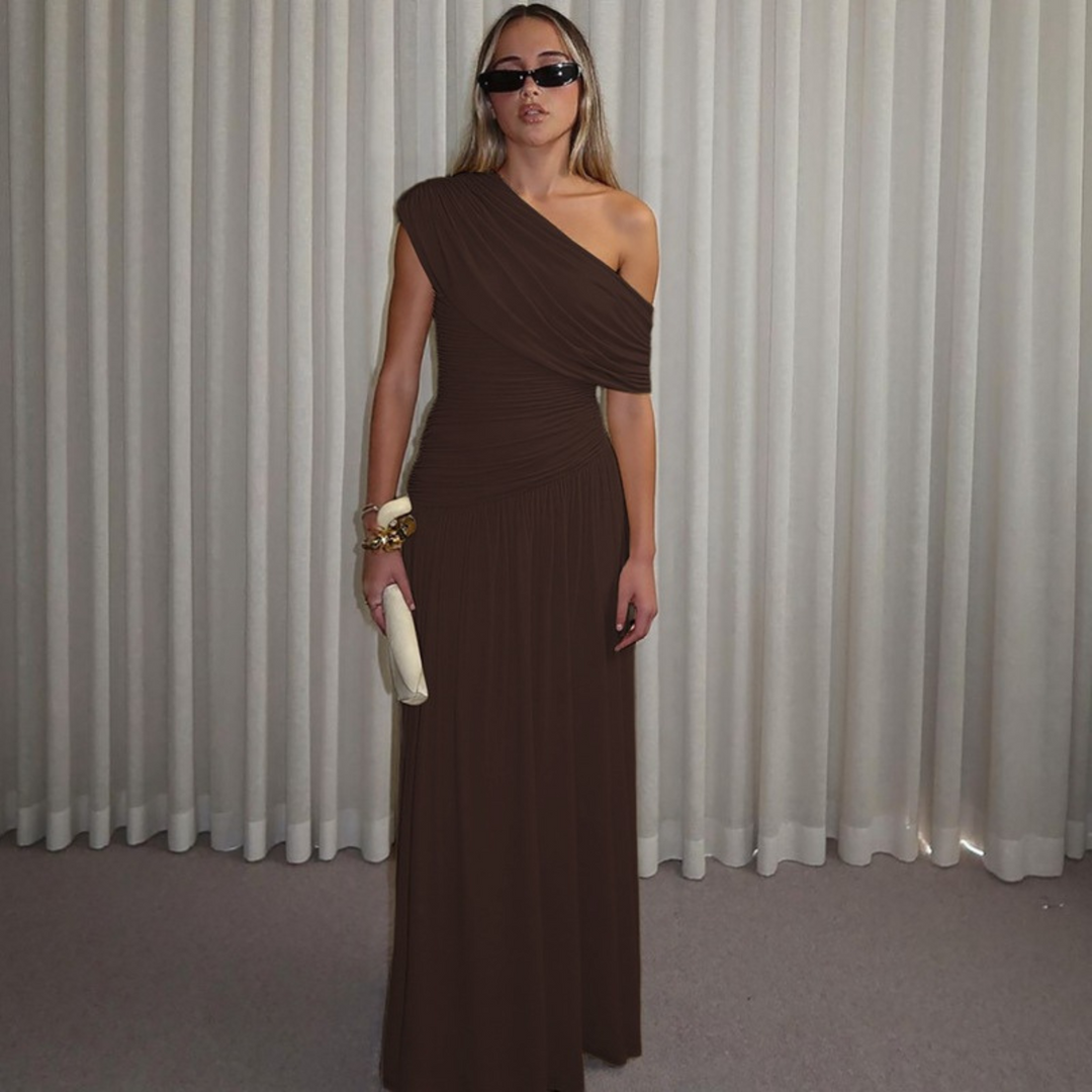 Shina | Elegant One Shoulder Evening Maxi Dress