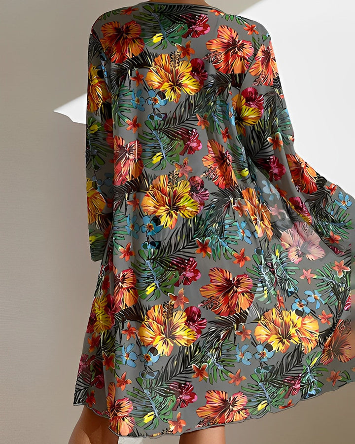 Isla | Tropical Print Cover-Up Bikini Set