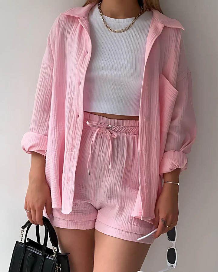 Kaelani – Button-Up Shorts Set