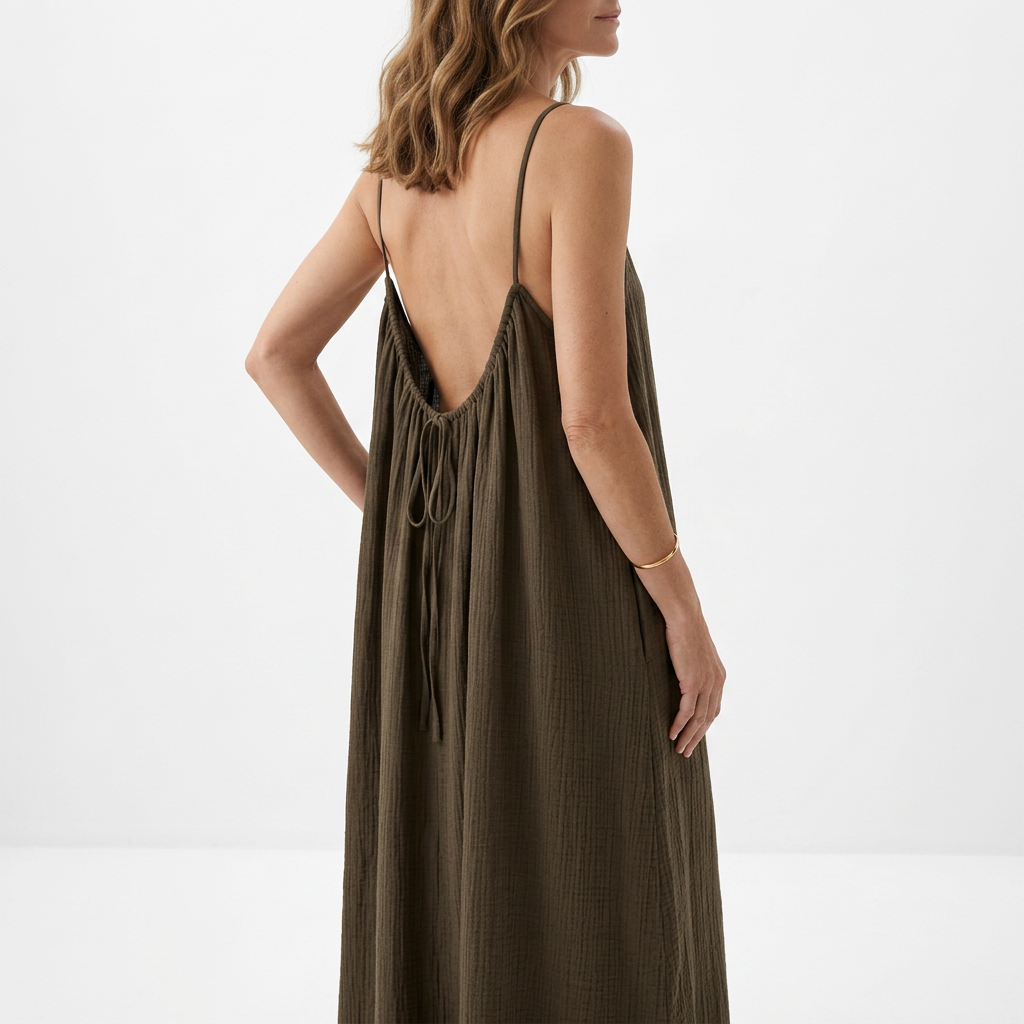 Dorsale™ — Backless Lace-Up Maxi Dress