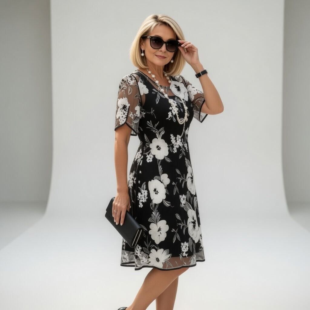 Wulfhilde | Floral chiffon dress