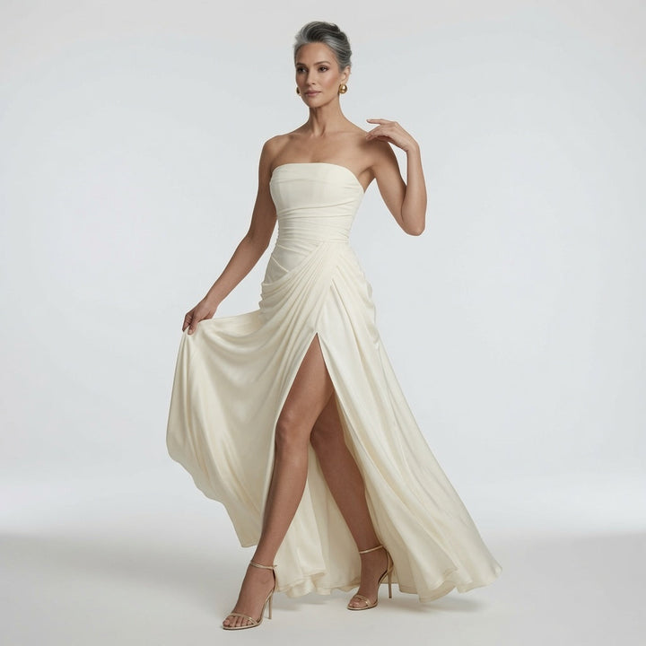 Aria™ — Elegant Draped Maxi Dress