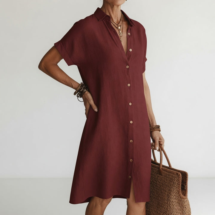 Evelyn™ | Premium Breathable Midi Shirt Dress