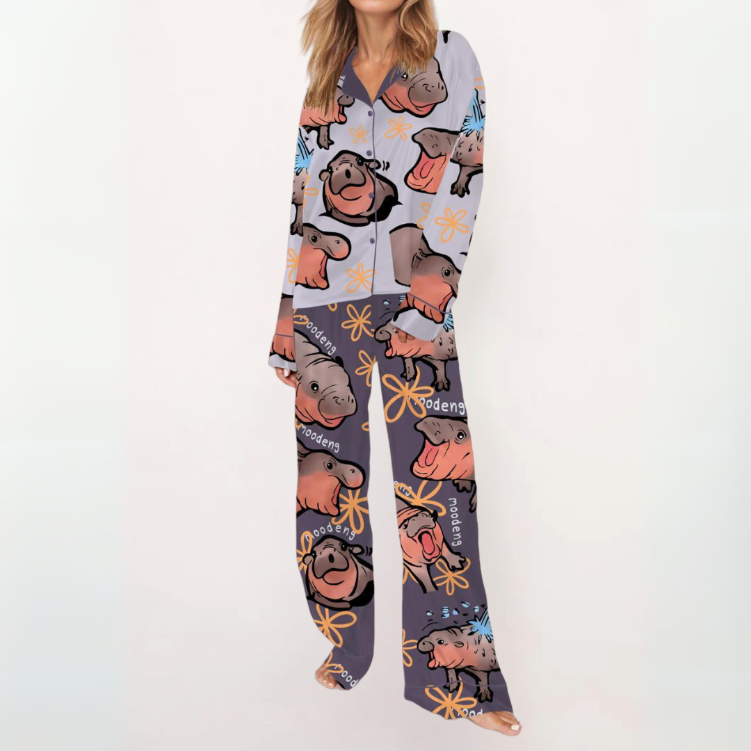 Sylvia | Casual Printed Button Down Top and Comfy Pajama