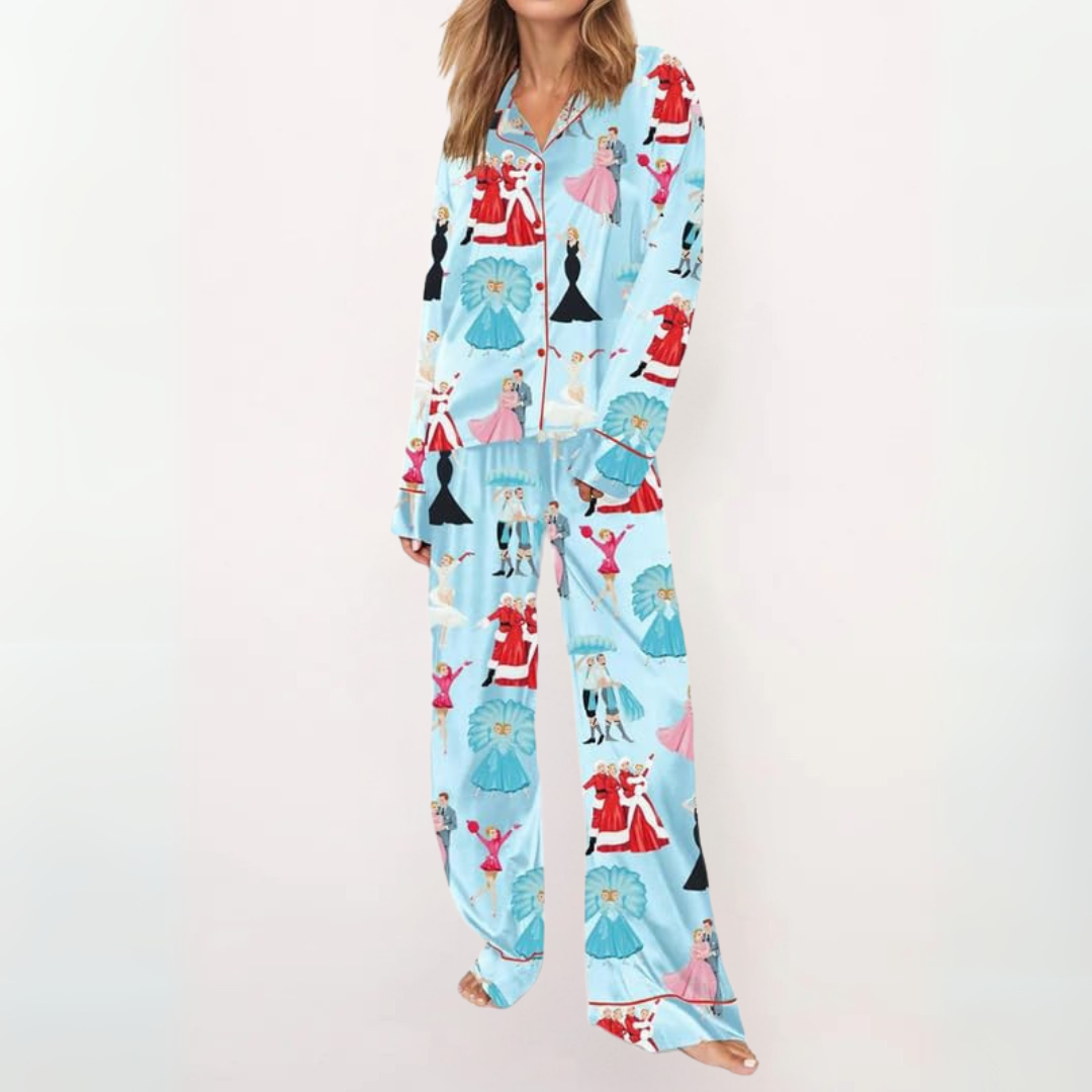 Sylvia | Casual Printed Button Down Top and Comfy Pajama