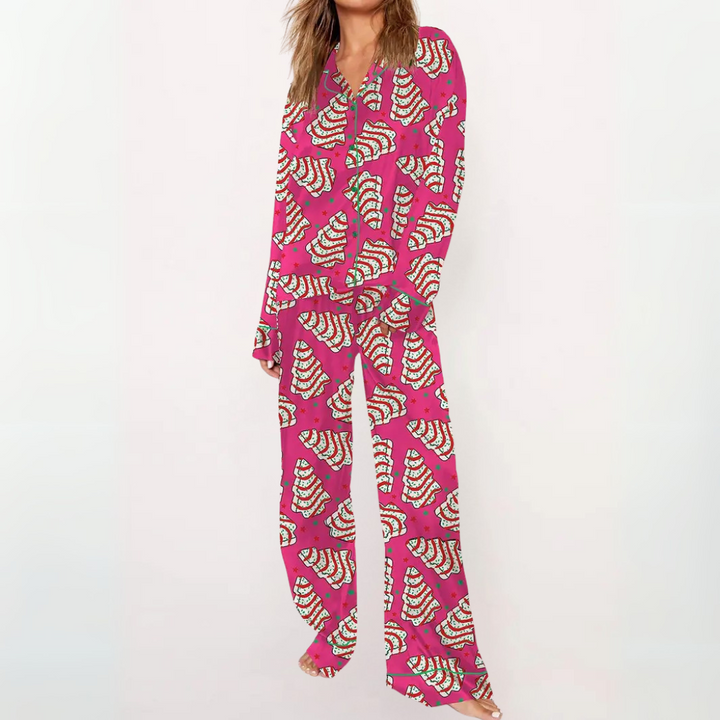 Sylvia | Casual Printed Button Down Top and Comfy Pajama