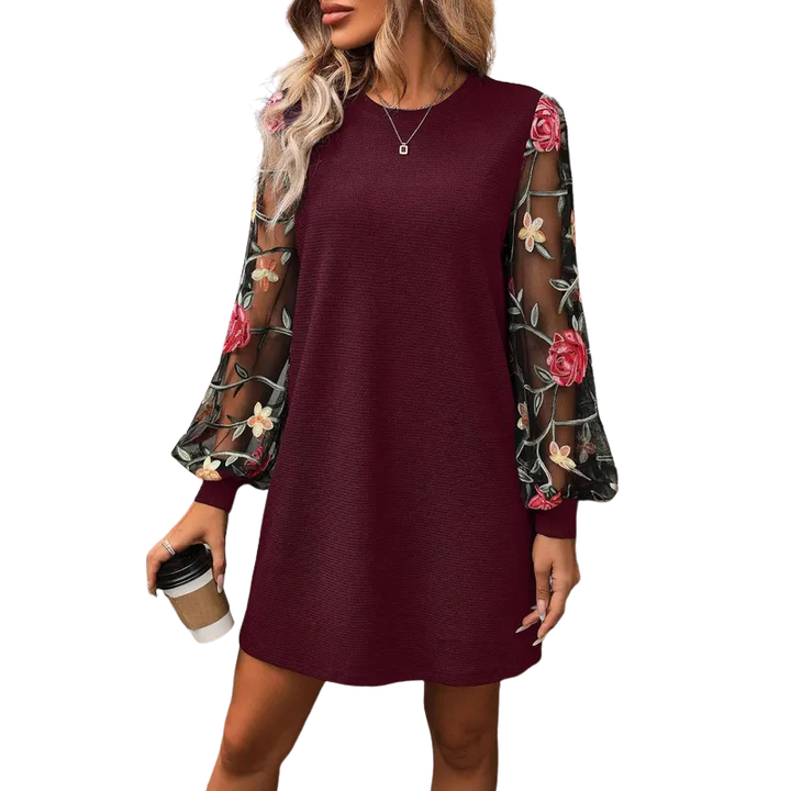 CELINE | Embroidered Floral Elegance Dress
