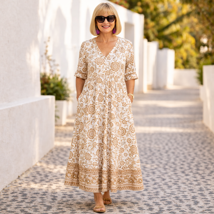 ELLY | ELEGANT FLORAL DRESS WITH A BREEZY VIBE