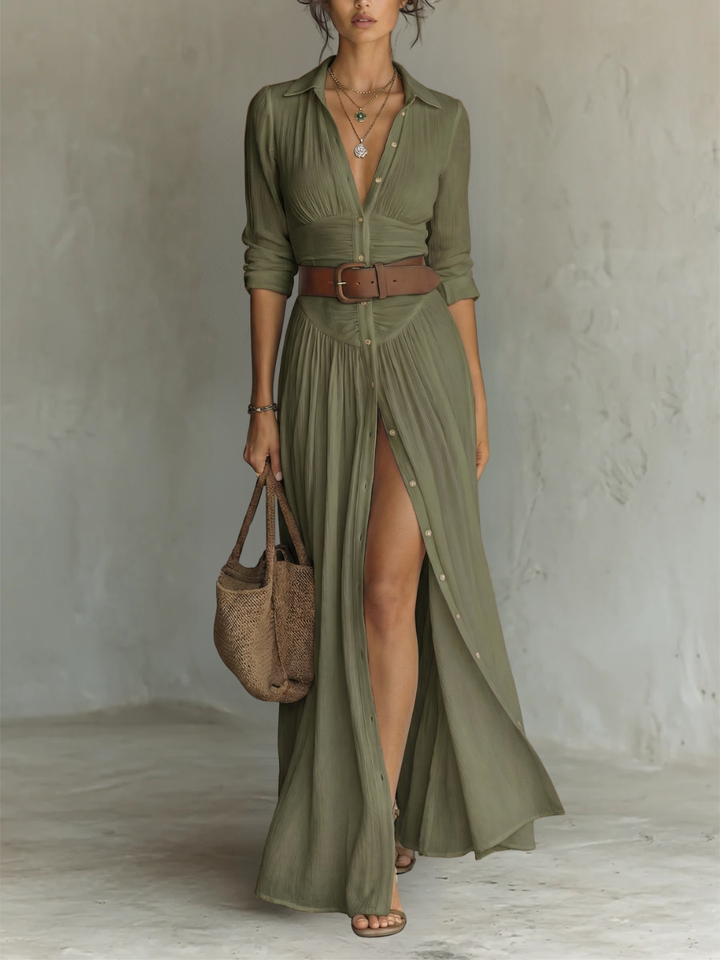 Katie | Pleated Long Maxi Dress