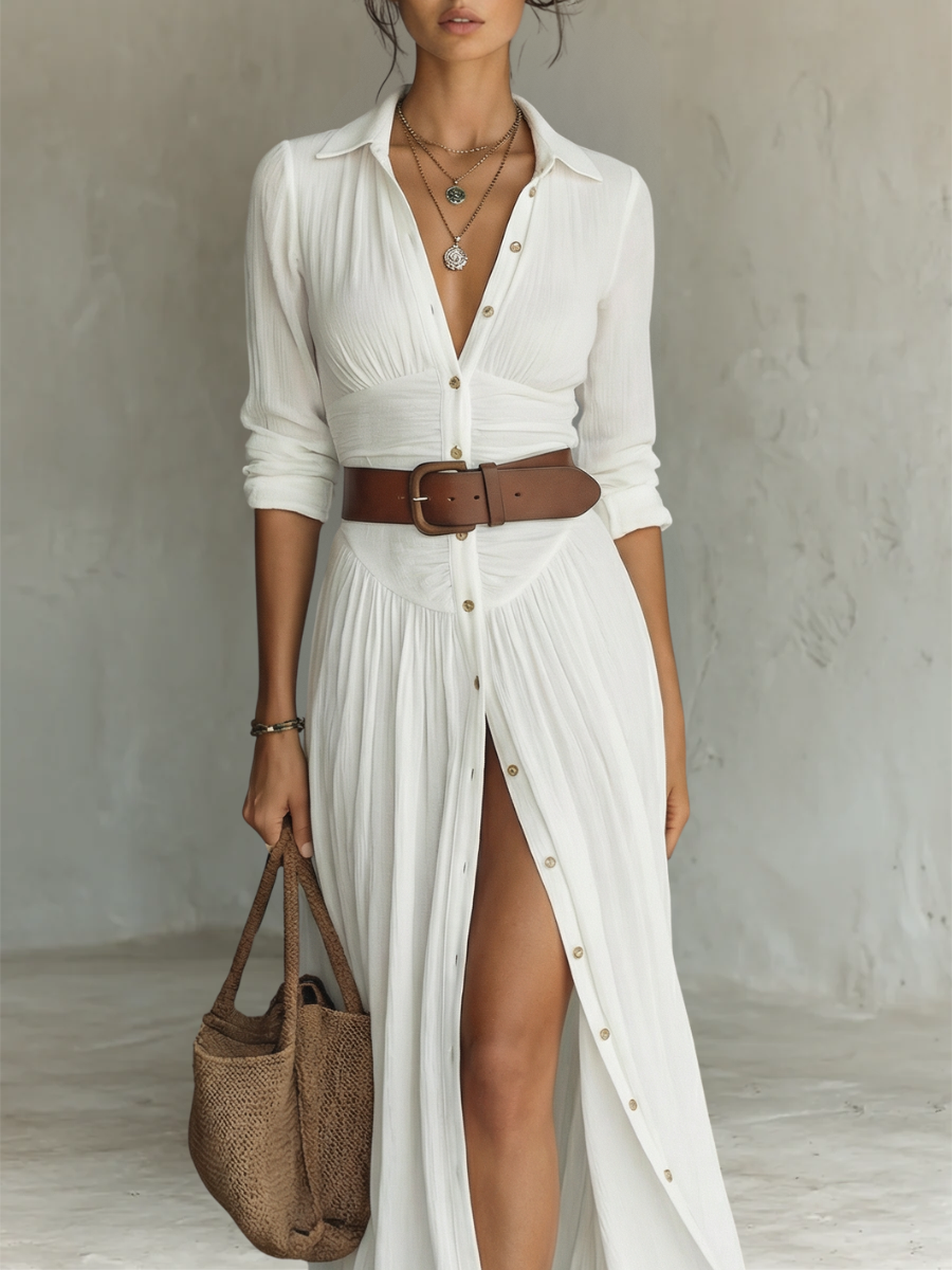 Katie | Pleated Long Maxi Dress