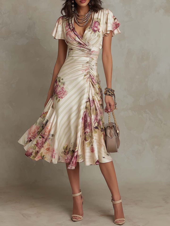 Elizabeth | Vintage Floral Midi Dress