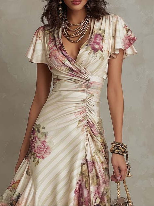 Elizabeth | Vintage Floral Midi Dress
