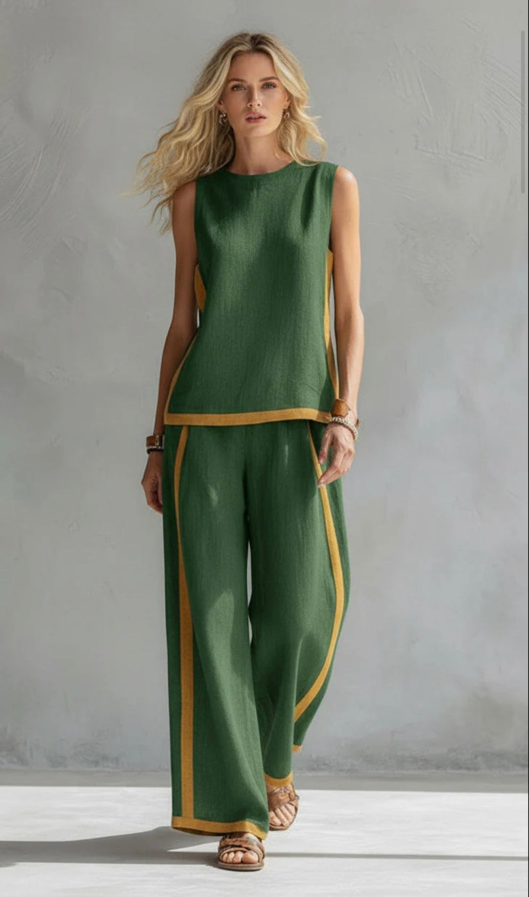 Lydia | Contrast Vest & Trouser Set