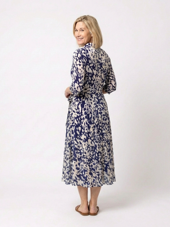 Claire | Long-Sleeve Midi Dress with Belt
