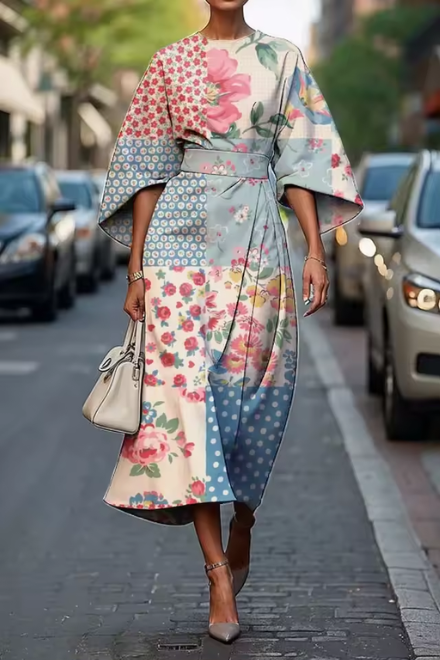 Serena  | Floral Grace Midi Dress