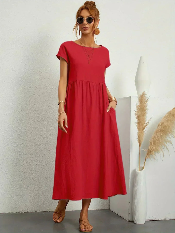 Gabriella | Comfortable Round Neck Maxi Dress