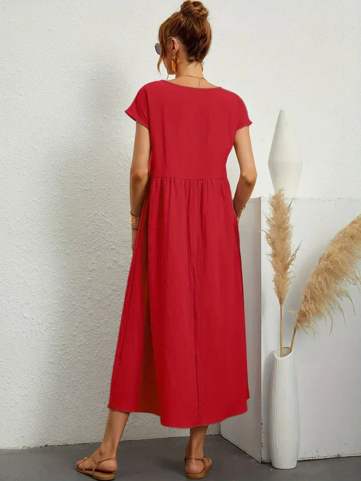 Gabriella | Comfortable Round Neck Maxi Dress