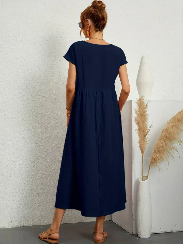 Gabriella | Comfortable Round Neck Maxi Dress