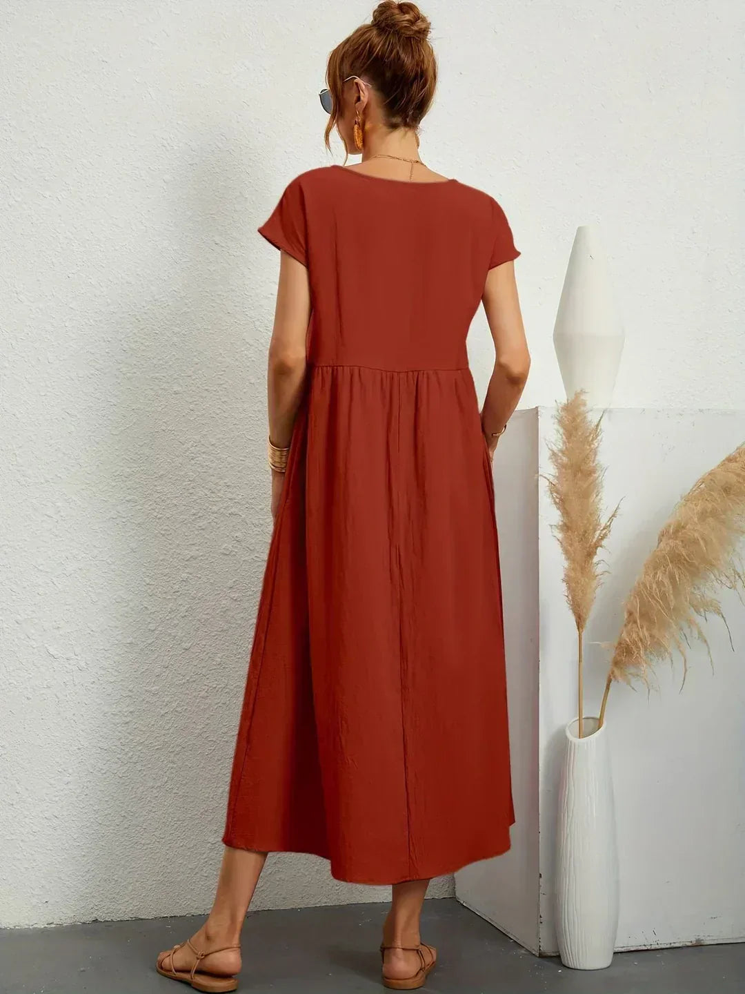 Gabriella | Comfortable Round Neck Maxi Dress