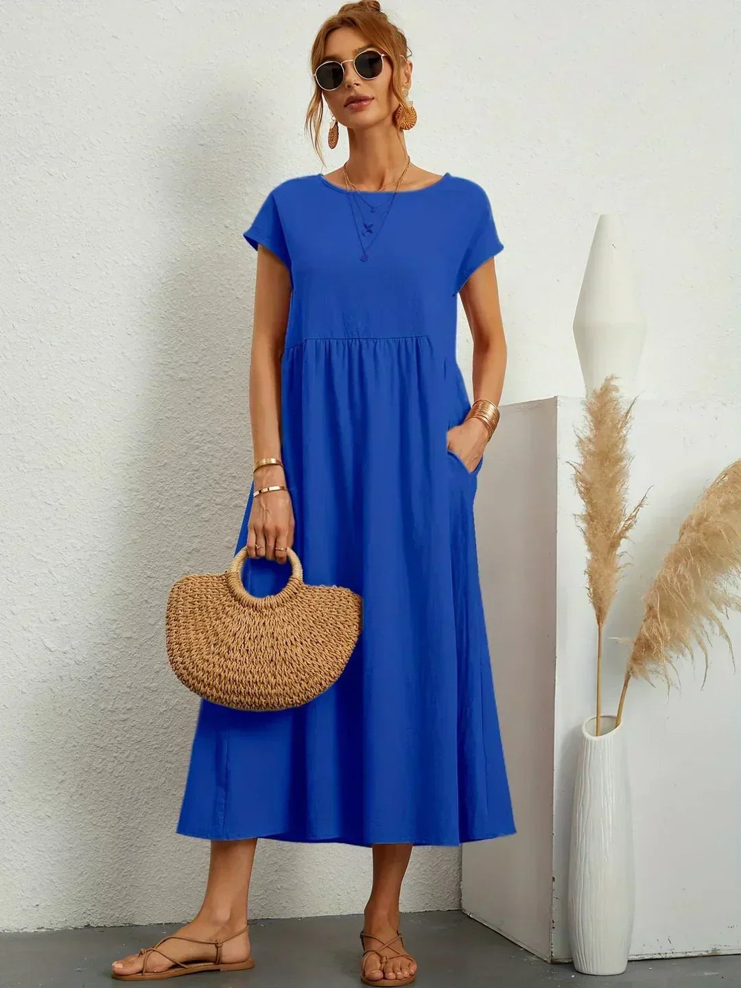 Gabriella | Comfortable Round Neck Maxi Dress