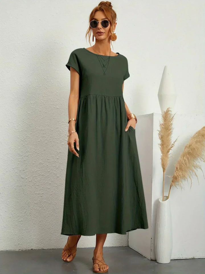 Gabriella | Comfortable Round Neck Maxi Dress